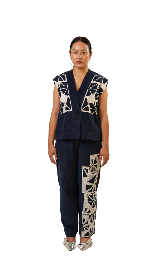 DENIM CHARGE TOP WITH DENIM CHARGE TROUSER
