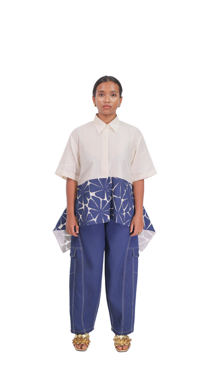 ABSTRACT SHIRT WITH  STRUCTURED PANTS