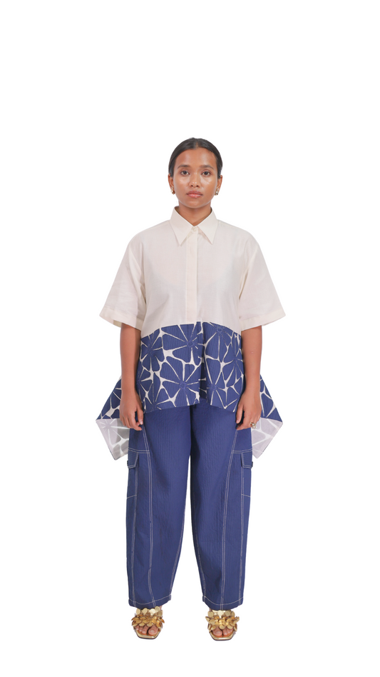 ABSTRACT SHIRT WITH  STRUCTURED PANTS